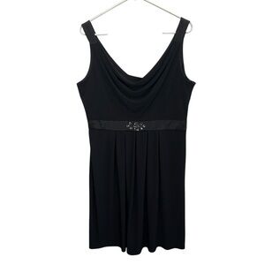 Evan Picone Black Sleeveless Embellished Petite Dress. Size 14P